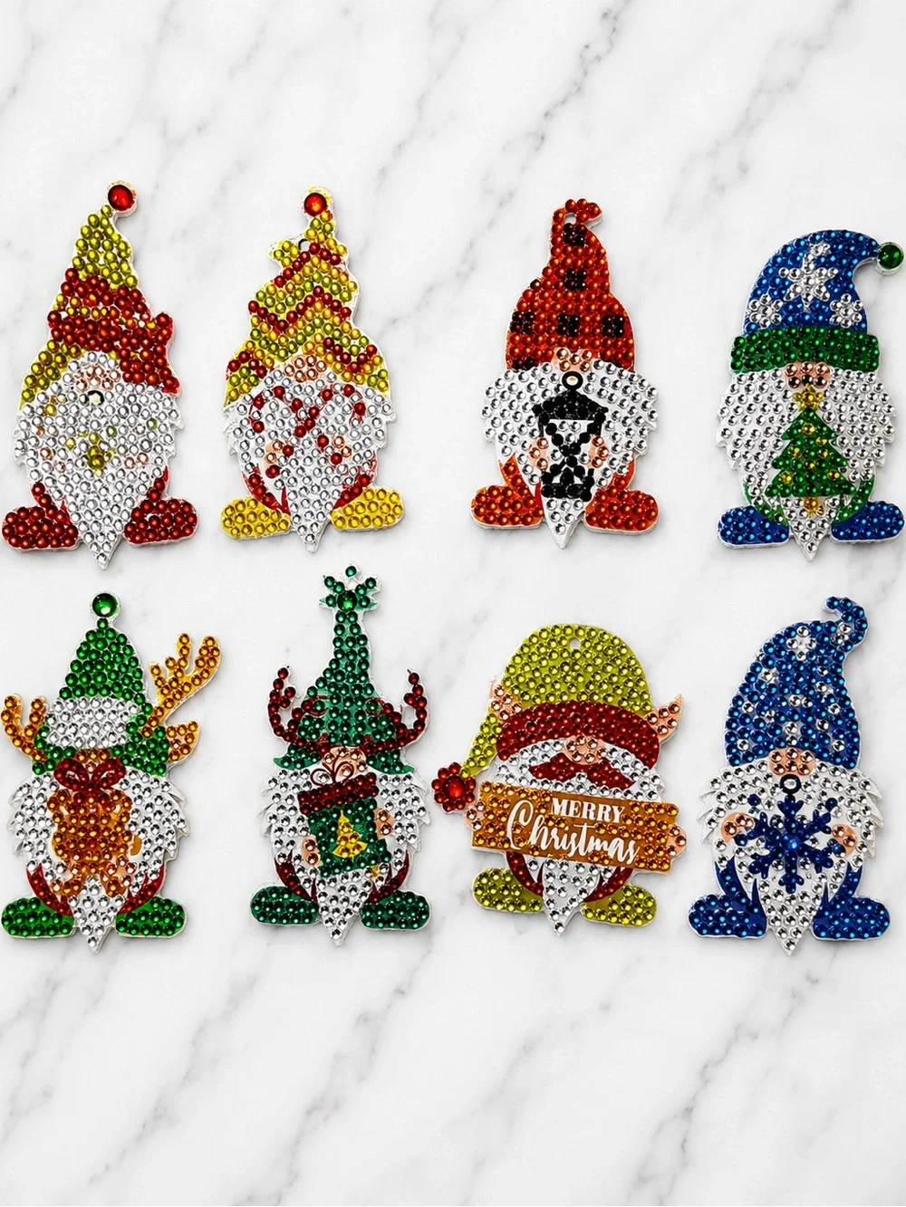 Gnome Christmas Dots Ornaments - Pack of 10